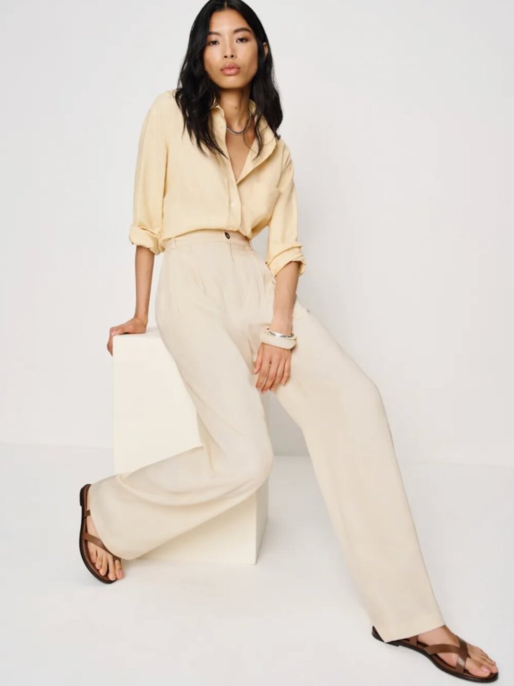 Reformation Mason Pant Ivory - Size 6
